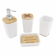 GFmark 20813 настольный набор аксессуаров для ванной комнаты, бамбук/белый  (20813)