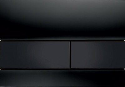 TECE TECEsquare. Панель смыва с двумя клавишами, стеклянная. Стекло черное, клавиши черные. 9240809