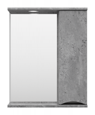 Зеркальный шкаф Misty Атлантик 60 правый серый камень 600x745 ПАтл4060050П