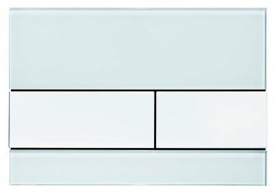 TECE TECEsquare. Панель смыва с двумя клавишами, стеклянная. Стекло белое, клавиши белые. 9240800