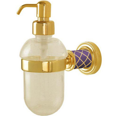 Дозатор жидкого мыла Boheme Murano 10912-V-G золото фиолетовый настенный