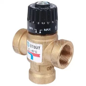 Термостатический смесительный клапан для систем отопления и ГВС, ВР, тип SVM-0110, Stout 3/4 (SVM-0110-166020)