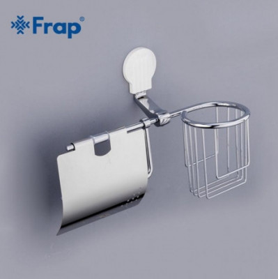 Держатель для туалетной бумаги с дезодорантом Frap металл/пластик, белый/хром (F3303-1)