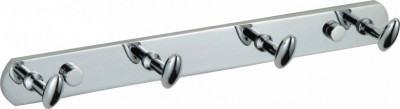 Планка с крючками для ванной (4 крючка) Savol S-003254 латунь хром