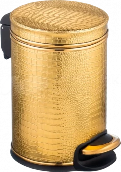 Ведро для мусора 3л Geralis V-KGG-M CROCO золото, кант золото 3л