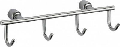 Планка с крючками для ванной (4 крючка) Savol S-005254 латунь хром