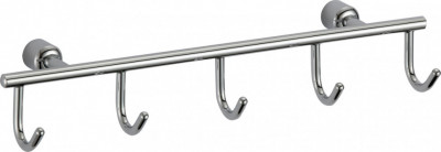 Планка с крючками для ванной (5 крючков) Savol S-005255 латунь хром