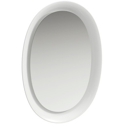 Зеркало в ванную Laufen The New Classic 50 4.0607.0.085.757.1 с подсветкой белое матовое округлое