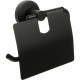 Настенный держатель туалетной бумаги Fixsen Comfort Black FX-86010 с крышкой черный матовый  (FX-86010)