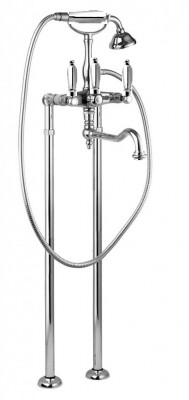 Напольный смеситель для ванны с поворотным изливом и ручным душем CEZARES FIRST-VDP2-01-M, хром