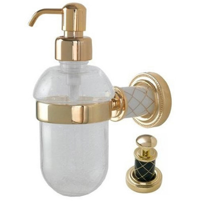 Дозатор для жидкого мыла Boheme Murano 10912-B-G подвесной, золото/черный