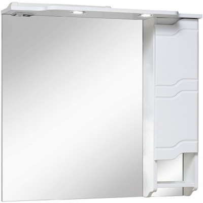 Зеркало со шкафчиком Runo Стиль 85 R 00000001116 с подсветкой белый прямоугольное