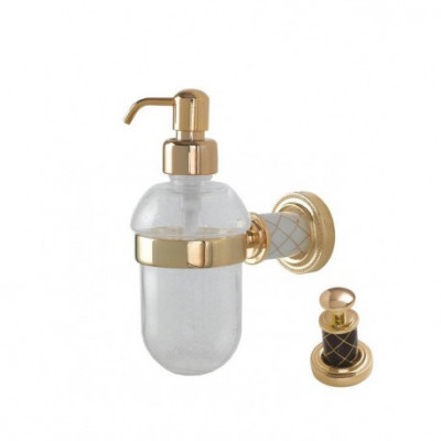 Дозатор для жидкого мыла Boheme Murano 10912-CH-G подвесной, золото/шоколад
