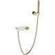 Смеситель для ванны Boheme Stick 123-WG белый матовый золото с душевым гарнитуром  (123-WG)