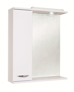 Зеркальный шкафчик Onika Ника 60 белый, левый, с подсветкой (206015)