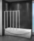 Шторка на ванну Cezares Relax RELAX-V-5-120/140-P-Bi-L/R, 120 х 140 см, стекло рифлёное, цвет профиля серый  (RELAX-V-5-120/140-P-Bi-L)