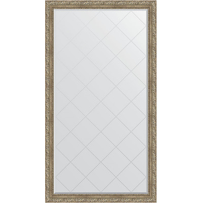 Зеркало напольное Evoform ExclusiveG Floor 200х110 BY 6353 с гравировкой в багетной раме Виньетка античное серебро 85 мм