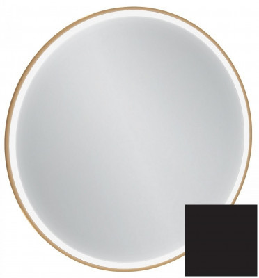 Зеркало в ванную с подсветкой 70 см Jacob Delafon Odeon Rive Gauche EB1289-S14, лакированная рама черный  круглое