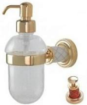 Дозатор для жидкого мыла Boheme Murano 10912-R-G подвесной, золото/рубиновый