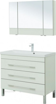 Комплект мебели для ванной Aquanet Верона 100 белый напольный 3 ящика (00287655)