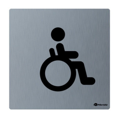MERIDA GSM009 табличка "Туалет для инвалидов", матовая нержавеющая сталь, 100х100х2 мм