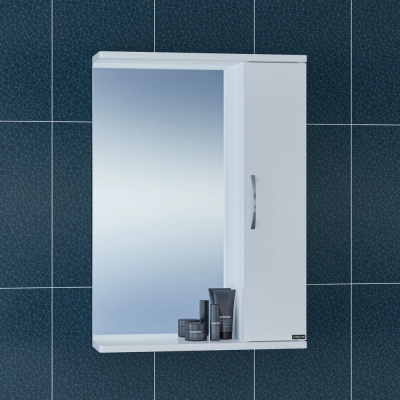 Зеркальный шкаф СаНта "Прима-500" универсальное, белый