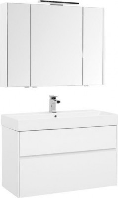 Мебель для ванной Aquanet Бруклин 100 белый напольная/подвесная (00207800)