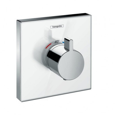 Термостатический смеситель для душа 15734400 Hansgrohe ShowerSelect Glass (белый хром)