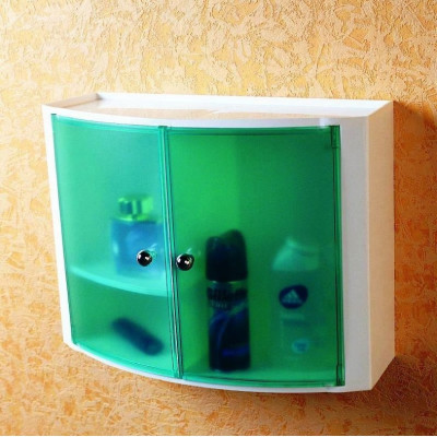 Primanova M-08424 шкафчик для ванной, 32*43*17 см, прозрачно-зеленый