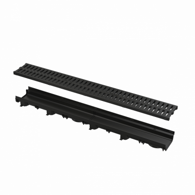Дренажный канал 60 мм с пластиковой рамой и пластиковой решеткой А15 AlcaPlast AVZ112-R501