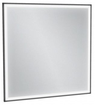 Зеркало подвесное в ванную с подсветкой 80 см Jacob Delafon Allure EB1435-S14, лакированная рама черный сатин