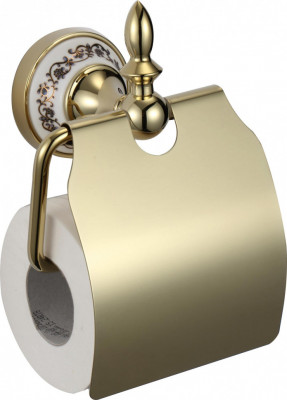 Держатель для туалетной бумаги с крышкой Savol S-06851B латунь золото