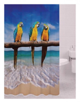 Bath Plus PRINT DSP3028 шторка для ванной (Попугаи), 180 см x 200 см