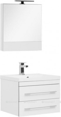Комплект мебели для ванной Aquanet Верона 58 белый подвесной 2 ящика (00287651)