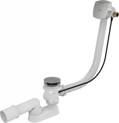 Сифон для ванны с напуском воды через перелив для ванн с толстыми стенками, металл AlcaPlast A565KM1