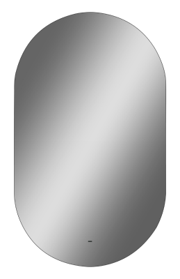 Зеркало подвесное в ванную Misty Титавин подогрев подсветка сенсорное 650x1100 овальное белый (ТИТ-02-65/110-14)