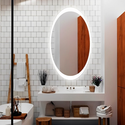 Зеркало в ванную с LED подсветкой Relisan KASANDRA Гл000024392, 57x77 овальное
