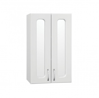 Подвесной шкаф для ванной Style Line Эко Стандарт 48 белый с зеркальными вставками (ЛС-00000352)