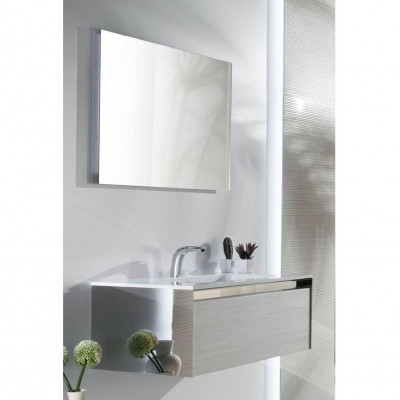 Armadi Art Moderno Dorato DRL111 комплект мебели для ванной с зеркалом, вералинга белая/сталь, 111 см