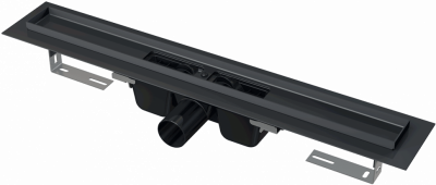 Водоотводящий желоб с порогами для перфорированной решетки, черный-мат AlcaPlast APZ1BLACK-550