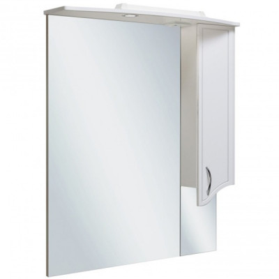 Зеркало со шкафчиком Runo Севилья 85 R 00000000595 с подсветкой белое прямоугольное