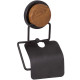 Настенный держатель туалетной бумаги Fixsen Magic Wood FX-46010 с крышкой черный матовый  (FX-46010)