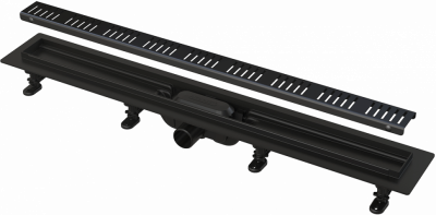 Водоотводящий желоб с порогами для перфорированной решетки, черный-мат AlcaPlast APZ10BLACK-550M