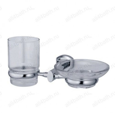 WasserKRAFT Oder K-3026 держатель стакана и мыльницы, стекло/хром