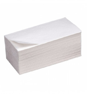 Полотенца в пач. V-сл, 1-сл, 200л, белые, 35 г/метр.  Пачка упакована в бумагу или п/э. Коробка коричневая