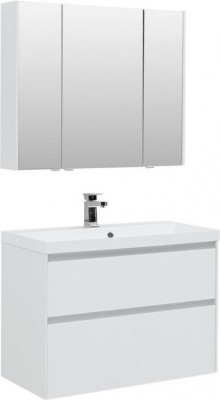Мебель для ванной Aquanet Гласс 90 белый напольная/подвесная (00240467)