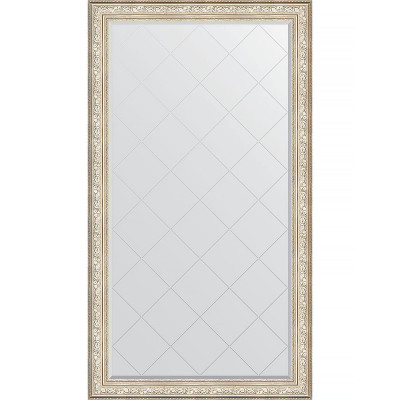 Зеркало напольное Evoform ExclusiveG Floor 205х115 BY 6376 с гравировкой в багетной раме Виньетка серебро 109 мм