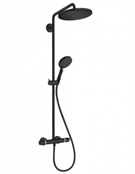 Душевая система Hansgrohe Croma Select S Showerpipe 26890670 с термостатом (черный матовый)