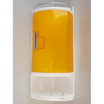 Угловой шкафчик для ванной Primanova прозрачно-оранжевый, 17.5х17.5х44 см S05, пластик/сталь M-S05-17