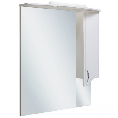 Зеркало со шкафчиком Runo Севилья 75 R 00000000002 с подсветкой белое прямоугольное